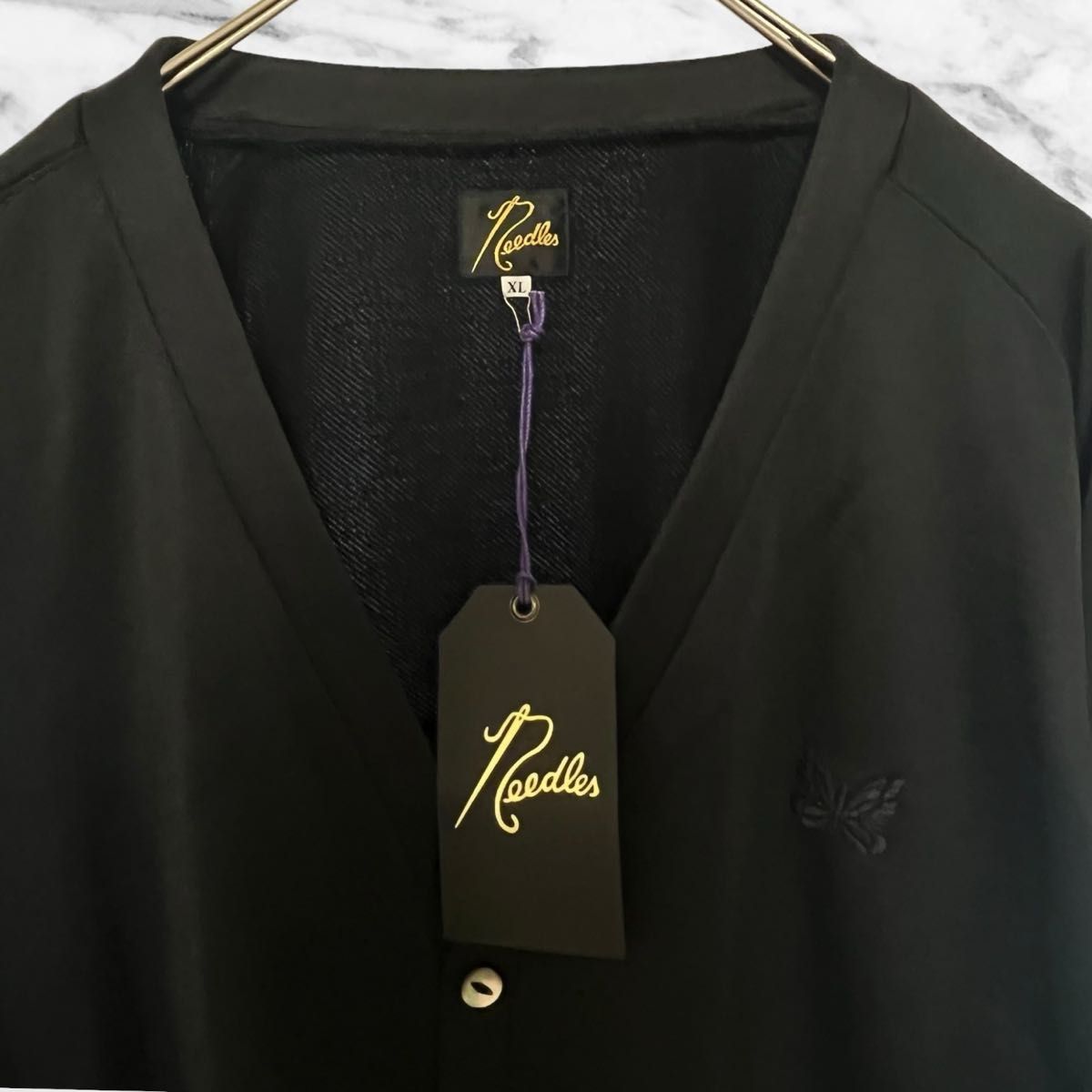 NEEDLES(ニードルズ) V NECK CARDIGAN 黒 XL ジャージ NEEDLES(ニードルズ) V NECK CARDIGAN 黒 XL ジャージ