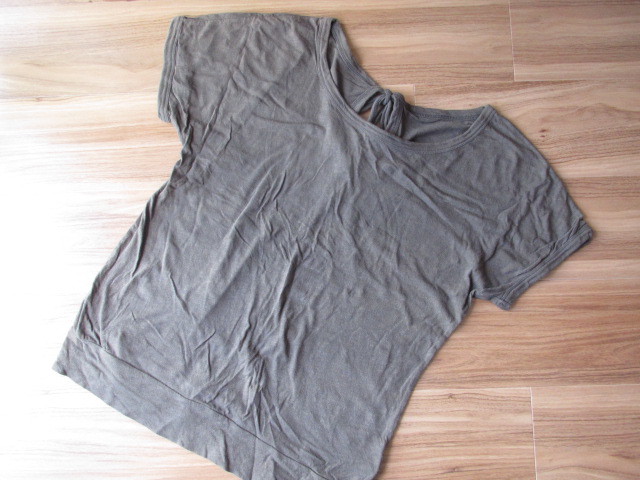  HusHush [HusHusH] short sleeves khaki ribbon cut and sewn * size 3