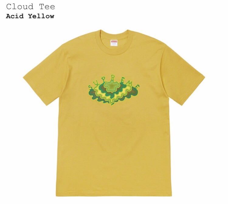 【送料無料】Size:XL 新品 SUPREME Cloud Tee Acid Yellow 黄色　イエロー シュプリーム Tシャツ　クラウド