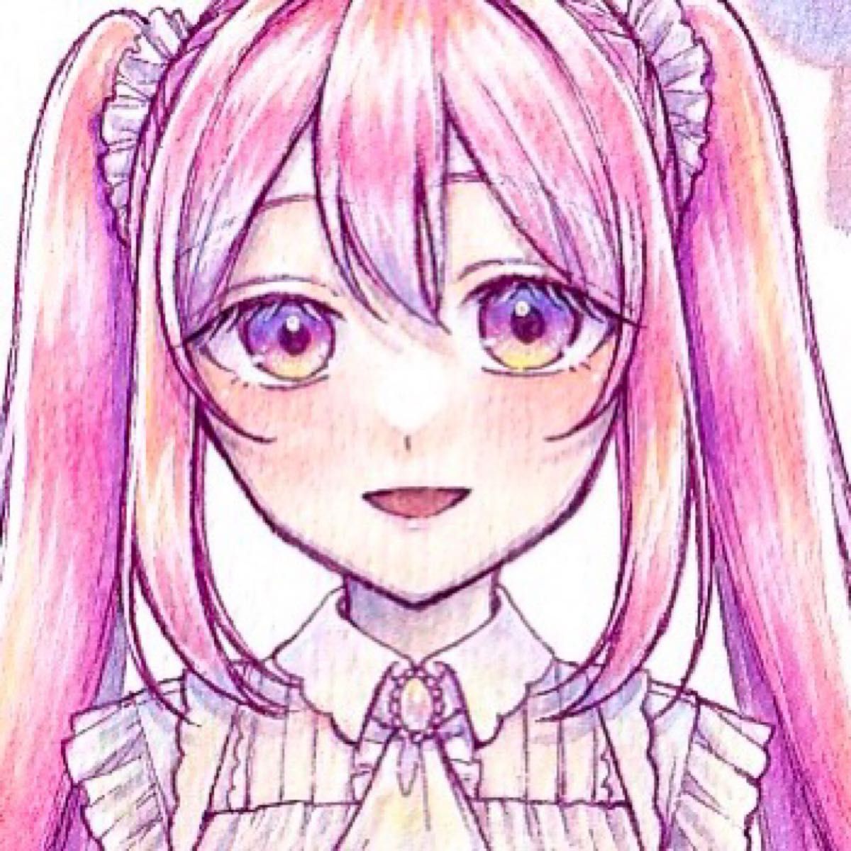 手描きイラスト オリジナル 創作 原画 B5サイズ 花 ピンク けも 手描きイラスト オリジナル 創作 原画 B5サイズ 花 ピンク けも