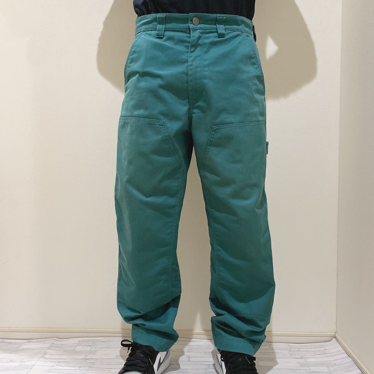 Stussy ダブルニー ワークパンツ カラーパンツ 濃いグリーン Stussy ダブルニー ワークパンツ カラーパンツ 濃いグリーン