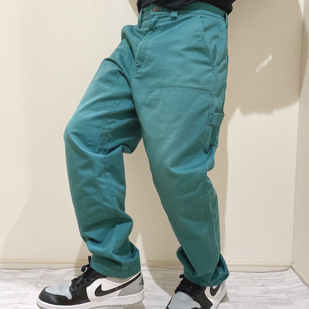 Stussy ダブルニー ワークパンツ カラーパンツ 濃いグリーン Stussy ダブルニー ワークパンツ カラーパンツ 濃いグリーン