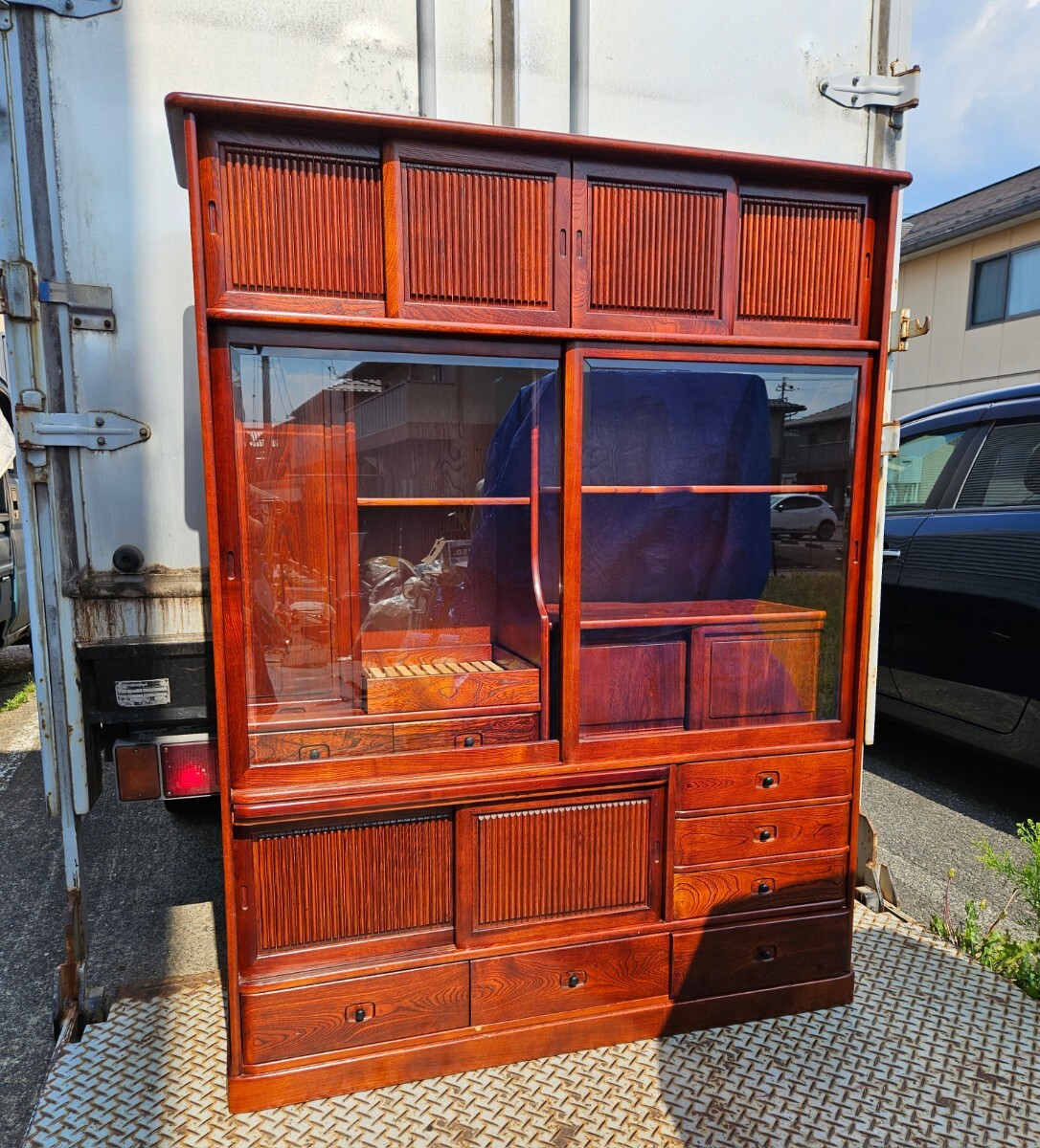ヴィンテージ karimoku カリモク家具 欅の水屋箪笥 食器棚 ヴィンテージ karimoku カリモク家具 欅の水屋箪笥 食器棚