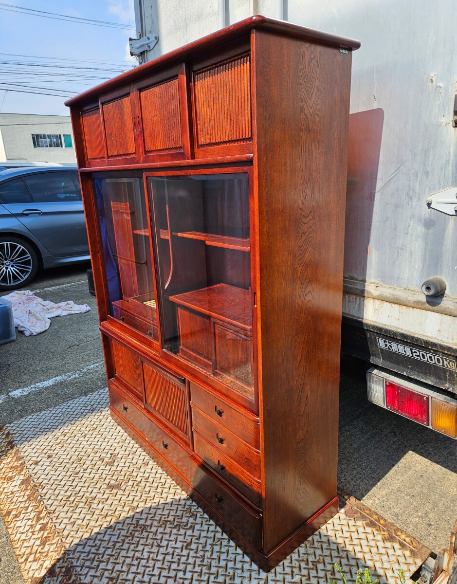 ヴィンテージ karimoku カリモク家具 欅の水屋箪笥 食器棚 ヴィンテージ karimoku カリモク家具 欅の水屋箪笥 食器棚