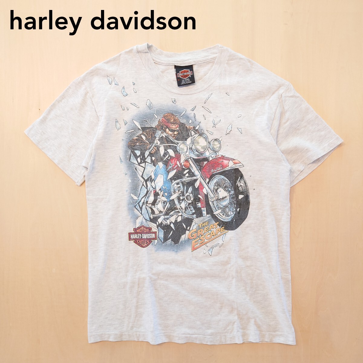 Harley Davidson Tシャツ 大脱走 Hanes USA製 r k stratman Harley Davidson Tシャツ 大脱走 Hanes USA製 r k stratman