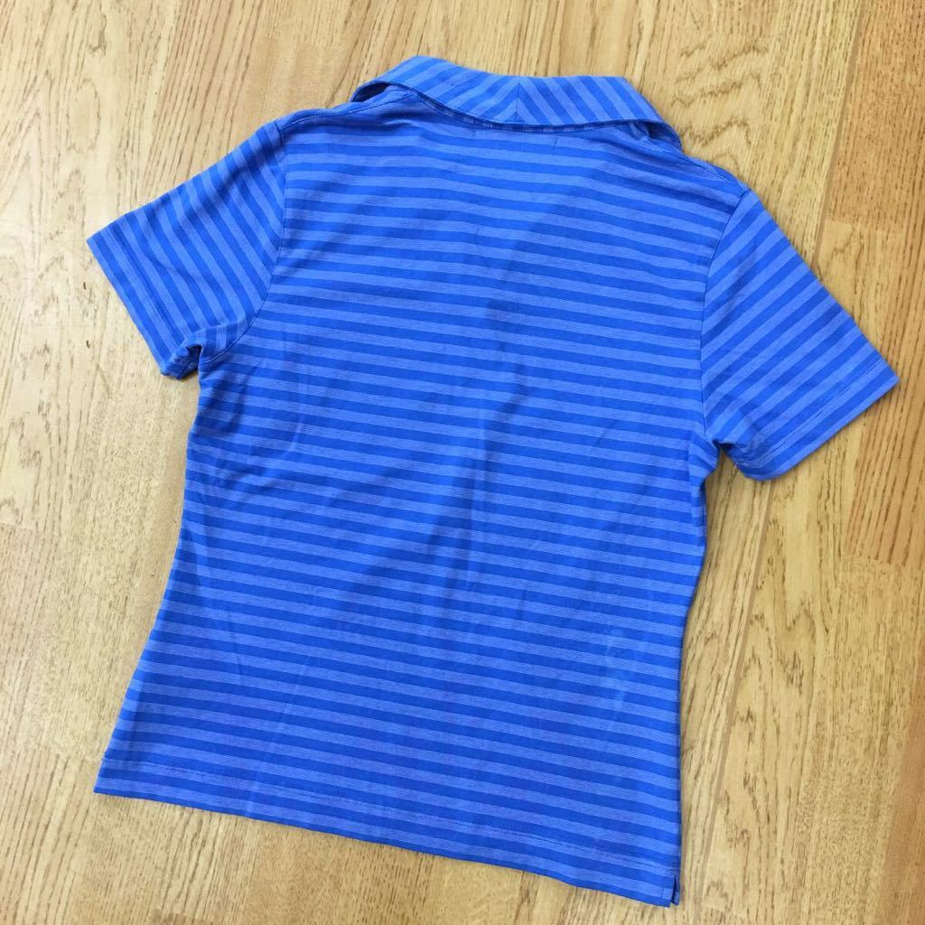 NIKE GOLF /ナイキ◇DRY FIT レディース size M（8-10）半袖 ポロシャツ トップス ☆ゴルフウエア ボーダー ブルー_画像5
