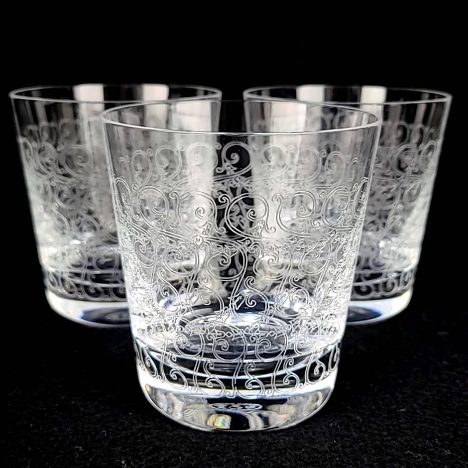 美品 バカラ Baccarat ローハン エッチング タンブラー 3客 美品 バカラ Baccarat ローハン エッチング タンブラー 3客