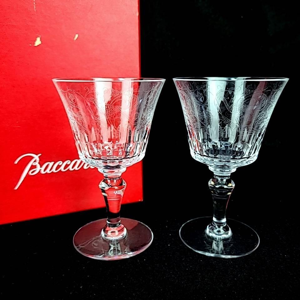 未使用 バカラ Baccarat パルメ エッチング ワイングラス 2客 未使用 バカラ Baccarat パルメ エッチング ワイングラス 2客