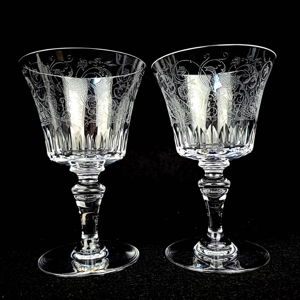 未使用 バカラ Baccarat パルメ エッチング ワイングラス 2客 未使用 バカラ Baccarat パルメ エッチング ワイングラス 2客
