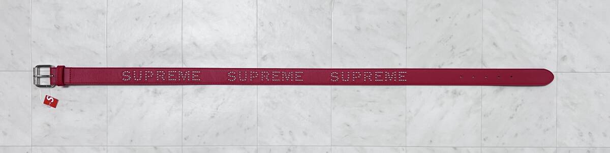 新品】SUPREME シュプリーム【 Studded Logo Belt Red】18SS 新品】SUPREME シュプリーム【 Studded Logo Belt Red】18SS