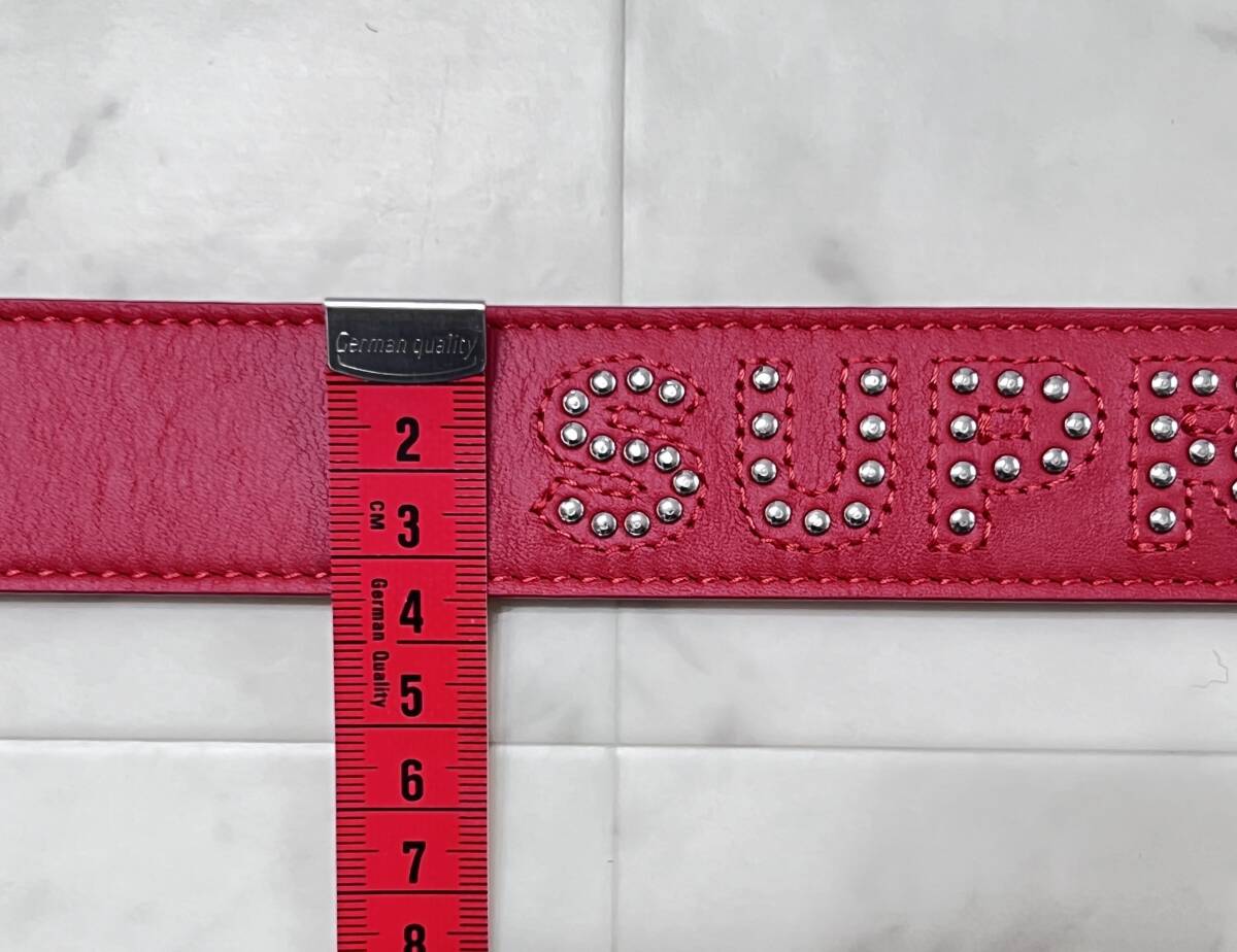 新品】SUPREME シュプリーム【 Studded Logo Belt Red】18SS 新品】SUPREME シュプリーム【 Studded Logo Belt Red】18SS