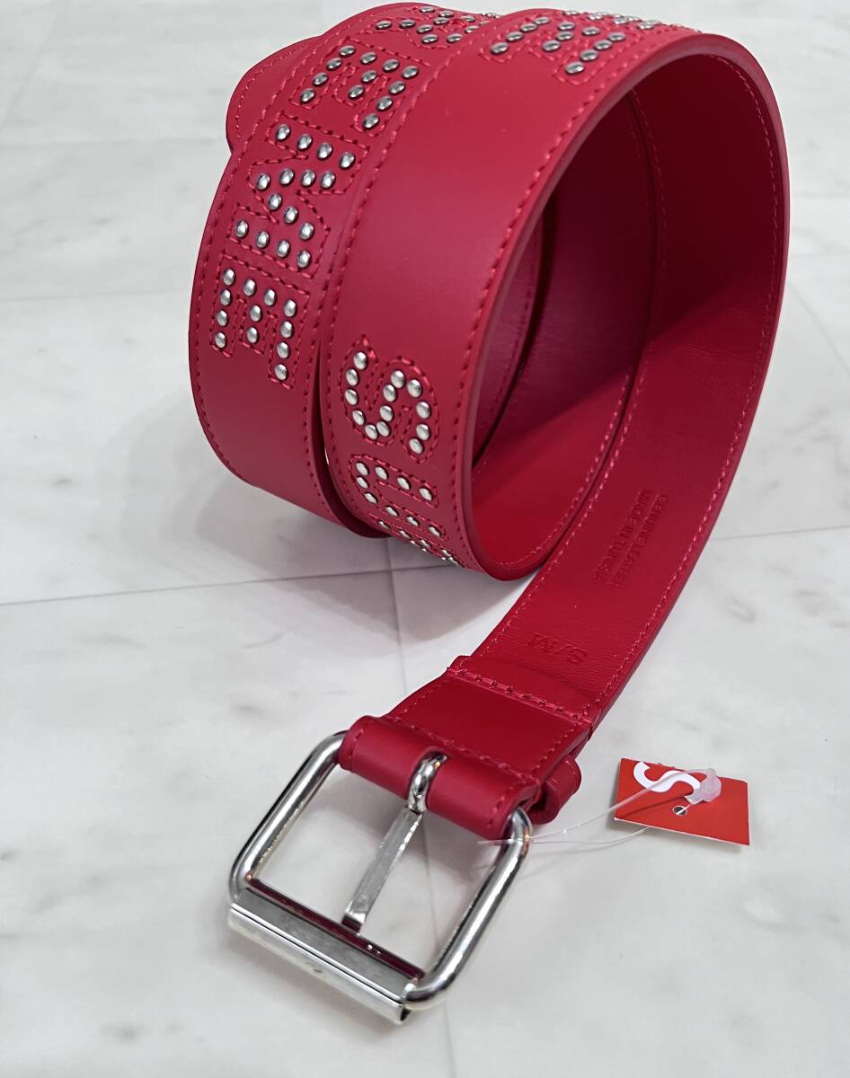 新品】SUPREME シュプリーム【 Studded Logo Belt Red】18SS 新品】SUPREME シュプリーム【 Studded Logo Belt Red】18SS
