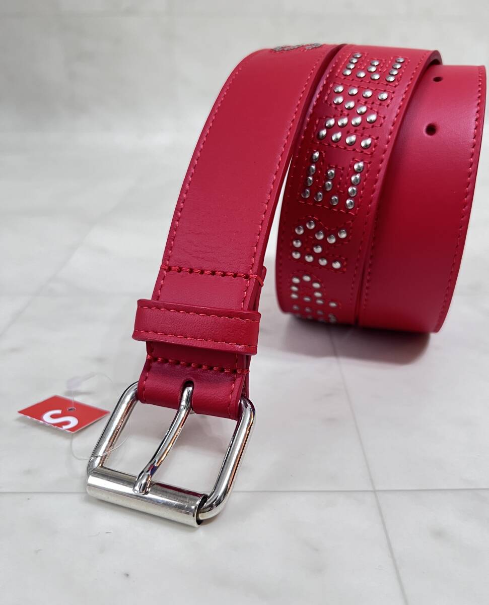 新品】SUPREME シュプリーム【 Studded Logo Belt Red】18SS 新品】SUPREME シュプリーム【 Studded Logo Belt Red】18SS