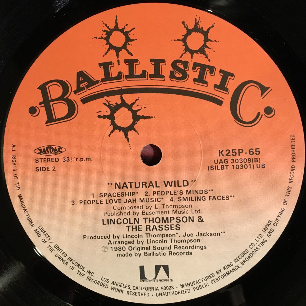 Lincoln Thompson and The Rasses Natural Wild レゲエ レコード_画像5