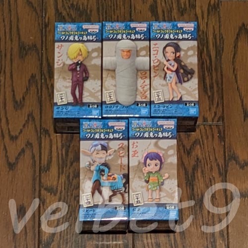 ワンピース ワールドコレクタブルフィギュア ワノ国鬼ヶ島編5 全5種セット／バンプレスト サンジ,ゾロ,ロビン,スピード&お玉