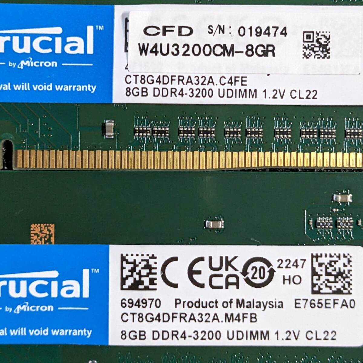 DDR4メモリ 16GB(8GB2枚組) Crucial CT8G4DFRA32A [DDR4-3200 DDR4メモリ 16GB(8GB2枚組) Crucial CT8G4DFRA32A [DDR4-3200