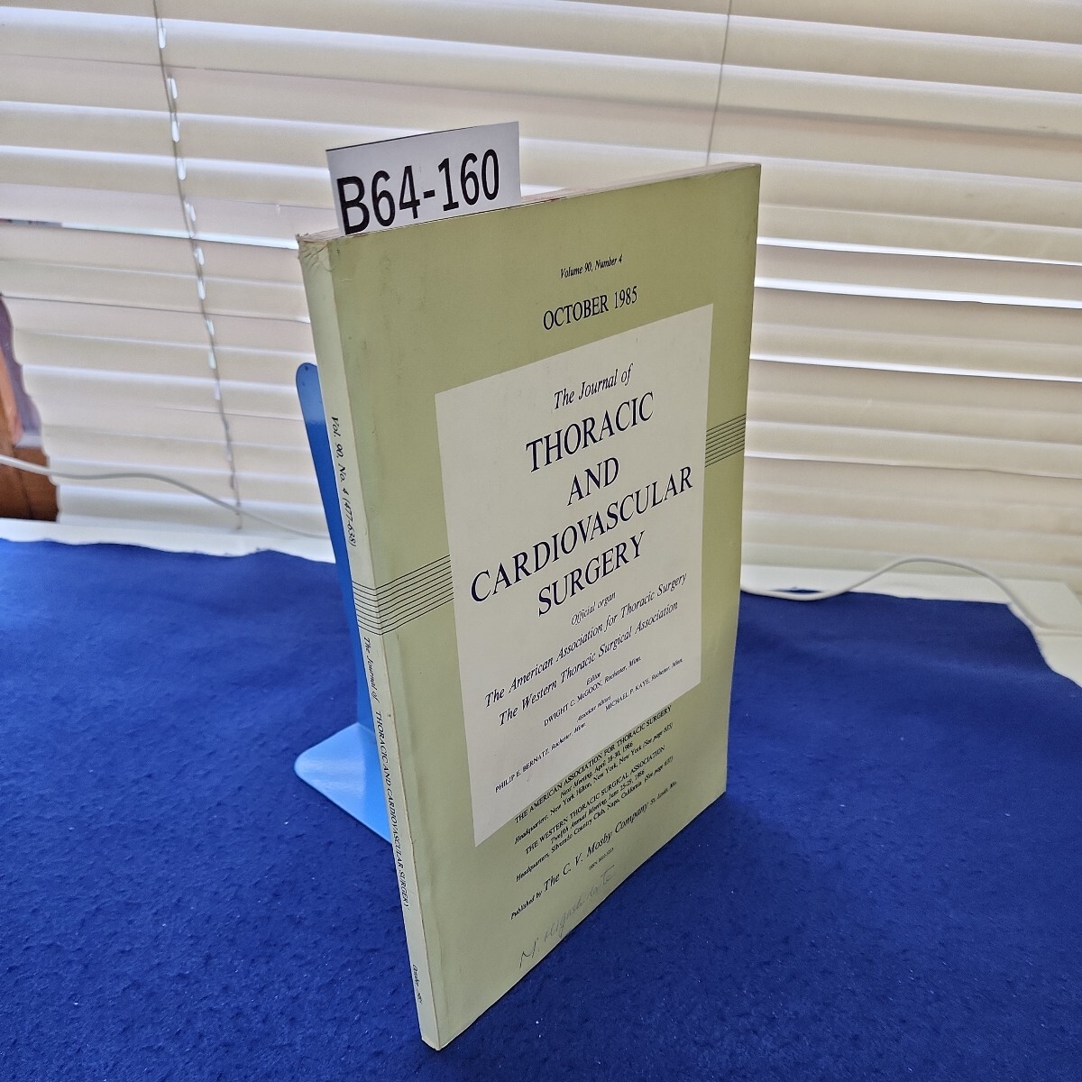 B64-160 Vol.90, No.4 (477-638) The Journal of THORACIC AND CARDIOVASCULAR SURGERY October, 1985 印、書き込みあり - 医学一般 B64-160 Vol.90, No.4 (477-638) The Journal of THORACIC AND CARDIOVASCULAR SURGERY October, 1985 印、書き込みあり - 医学一般