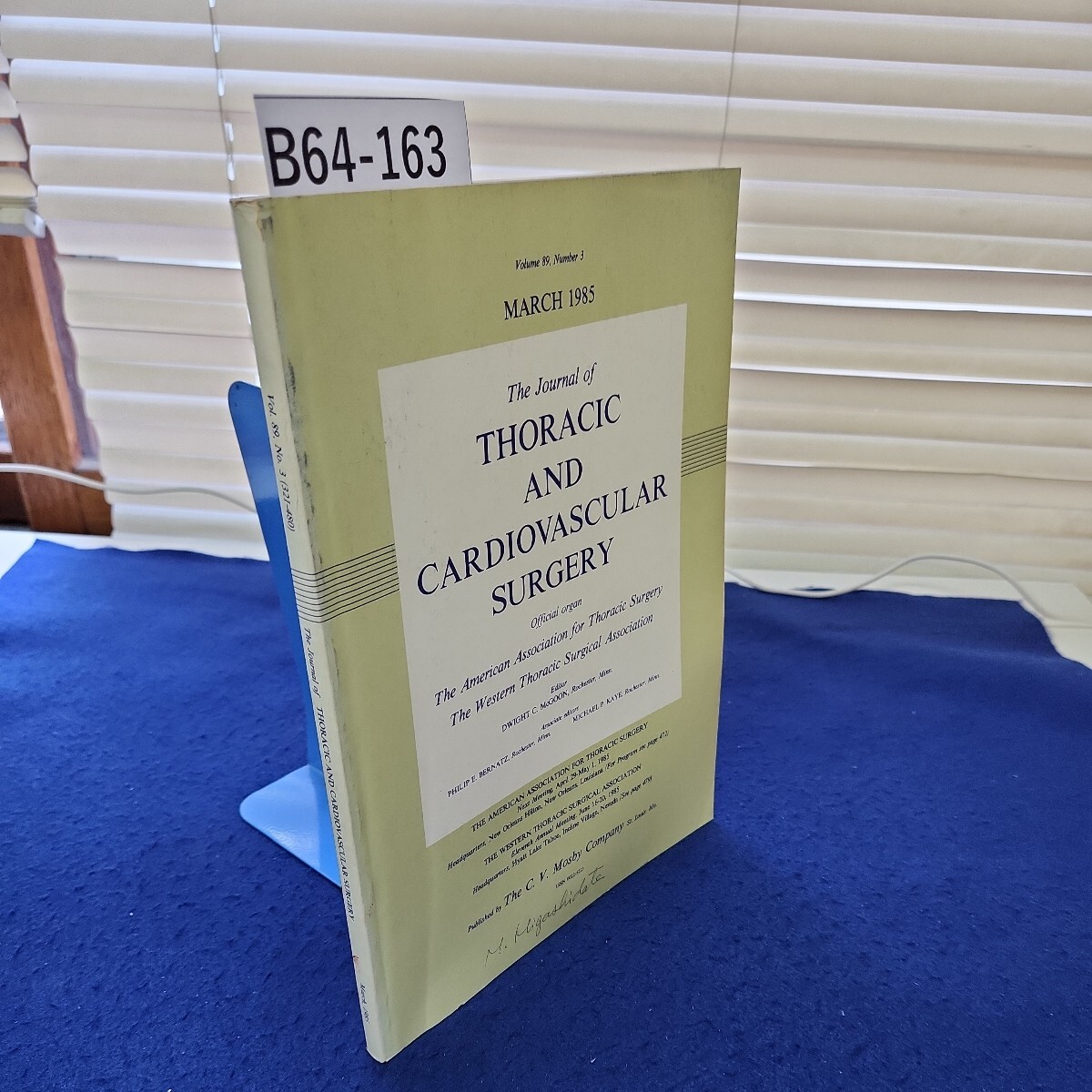 B64-163 Vol.89, No.3(321-480) The Journal of THORACIC AND CARDIOVASCULAR SURGERY March, 1985 印、書き込みあり - 医学一般 B64-163 Vol.89, No.3(321-480) The Journal of THORACIC AND CARDIOVASCULAR SURGERY March, 1985 印、書き込みあり - 医学一般
