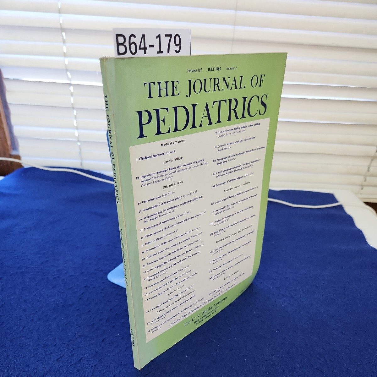 B64-179 THE JOURNAL OF PEDIATRICS Volume107, Number1, pages 1-160 JULY 1985 線引き複数、書き込みあり - 医学一般 B64-179 THE JOURNAL OF PEDIATRICS Volume107, Number1, pages 1-160 JULY 1985 線引き複数、書き込みあり - 医学一般