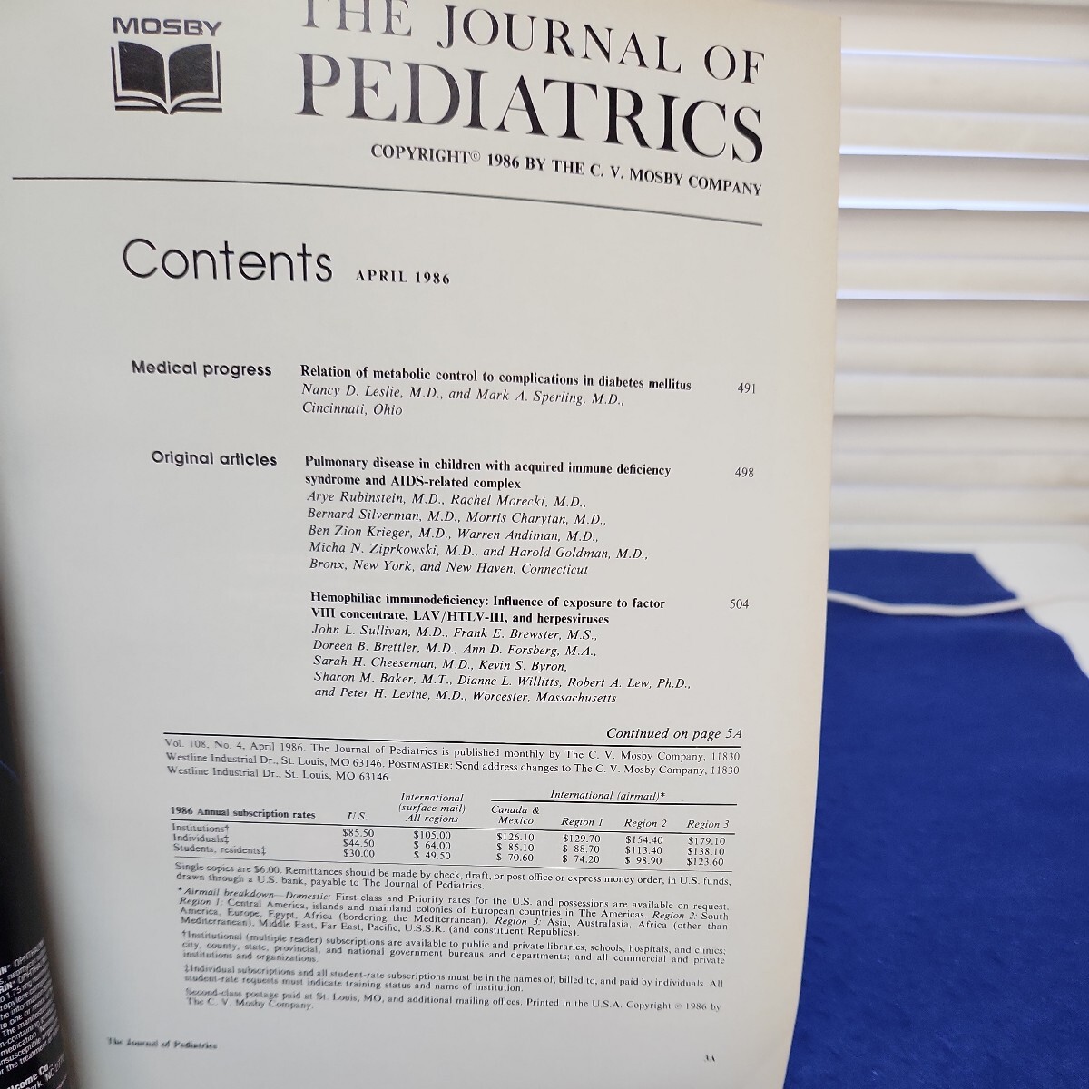 B64-185 THE JOURNAL OF PEDIATRICS Volume108, Number4, pages 491-634 APRIL 1986 折れ、書き込みあり - 医学一般 B64-185 THE JOURNAL OF PEDIATRICS Volume108, Number4, pages 491-634 APRIL 1986 折れ、書き込みあり - 医学一般