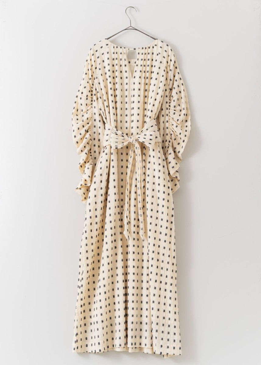 Sara mallika Cotton Cut Jacquard Gather Dress サラマリカ Sara mallika Cotton Cut Jacquard Gather Dress サラマリカ