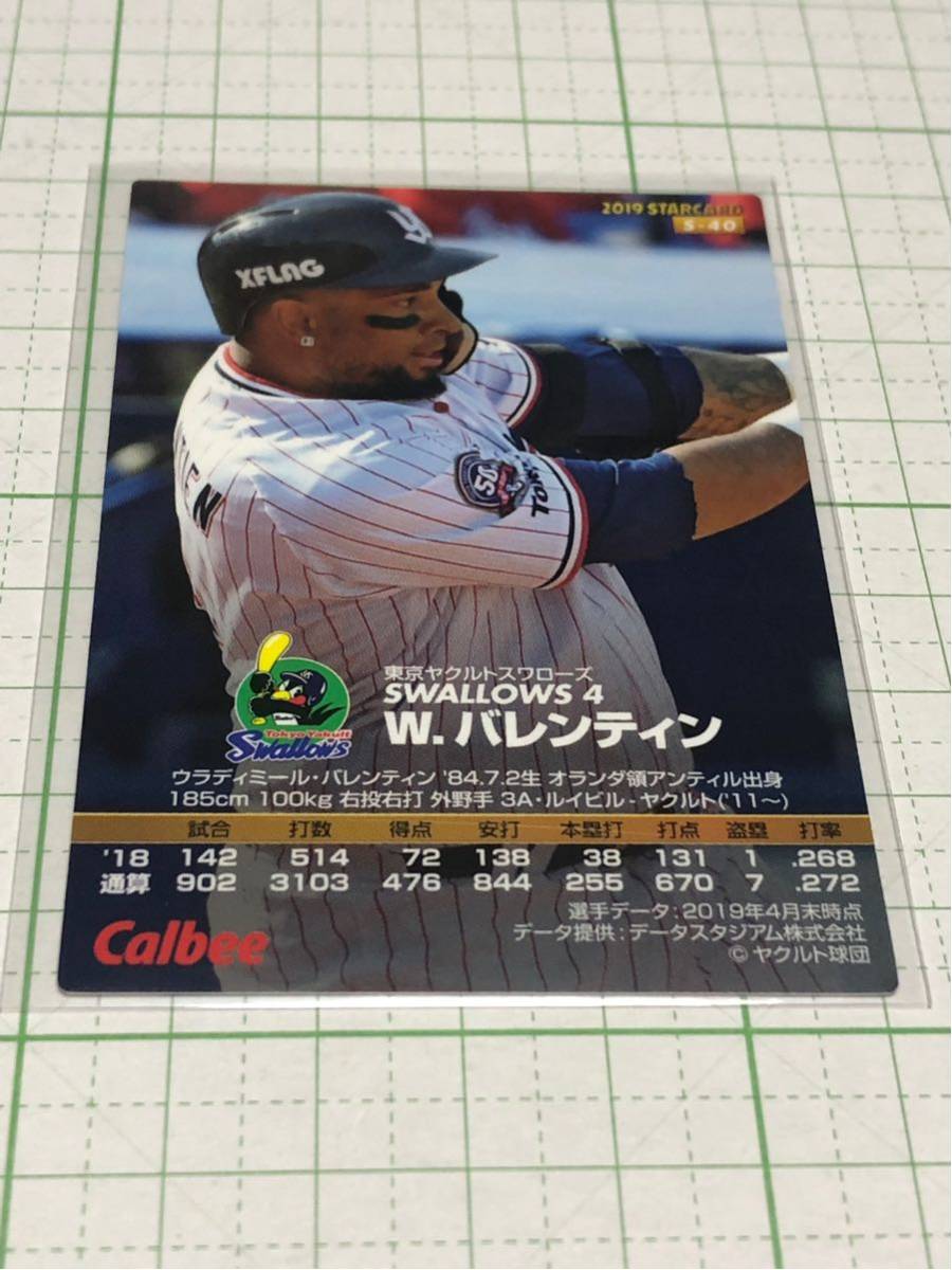 2019 カルビー プロ野球チップス バレンティン スターカード S-40_画像2