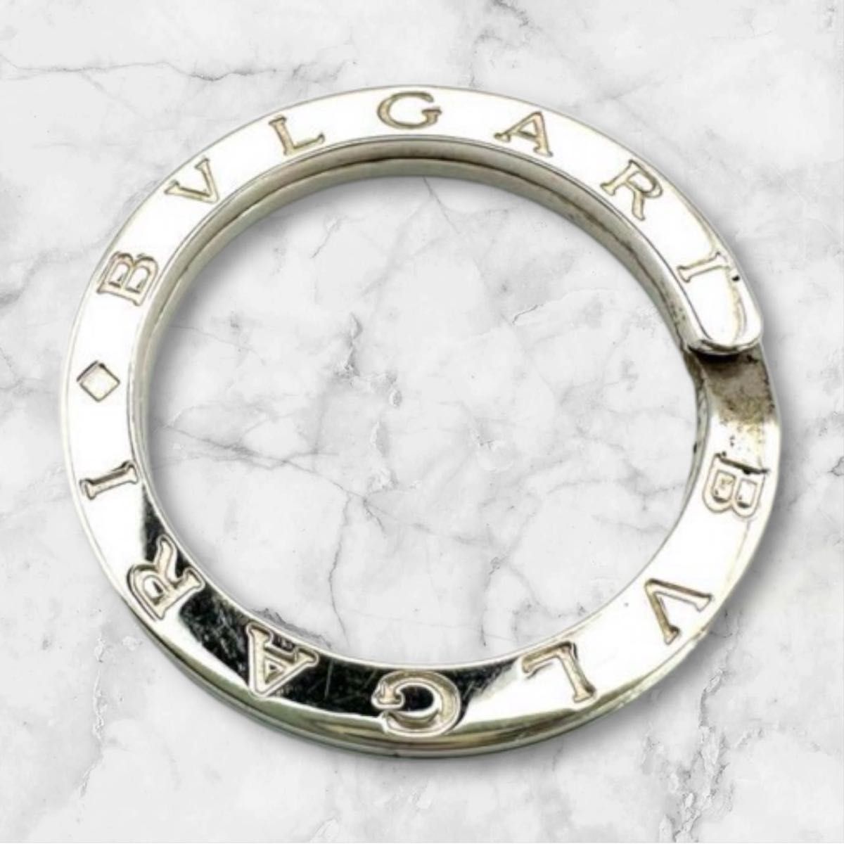 BVLGARI ブルガリ・ブルガリ キーリング シルバー サークル ロゴ 希少品】 BVLGARI ブルガリ キーリング シルバー925 サークル
