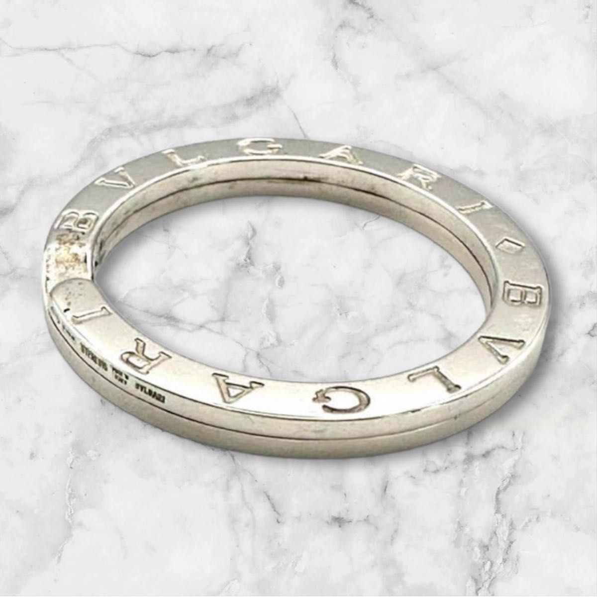 BVLGARI ブルガリ・ブルガリ キーリング シルバー サークル ロゴ 週末セール 【希少品】 BVLGARI ブルガリ キーリング シルバー