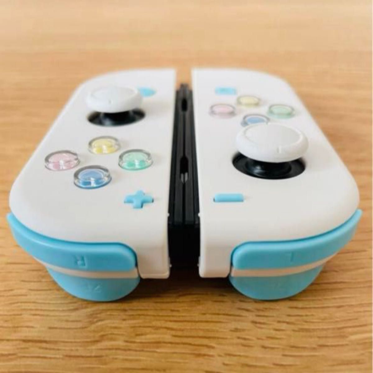 [宅送] Switch ホワイト×カラフルハート×ライトブルーカスタム Joy-Con その他
