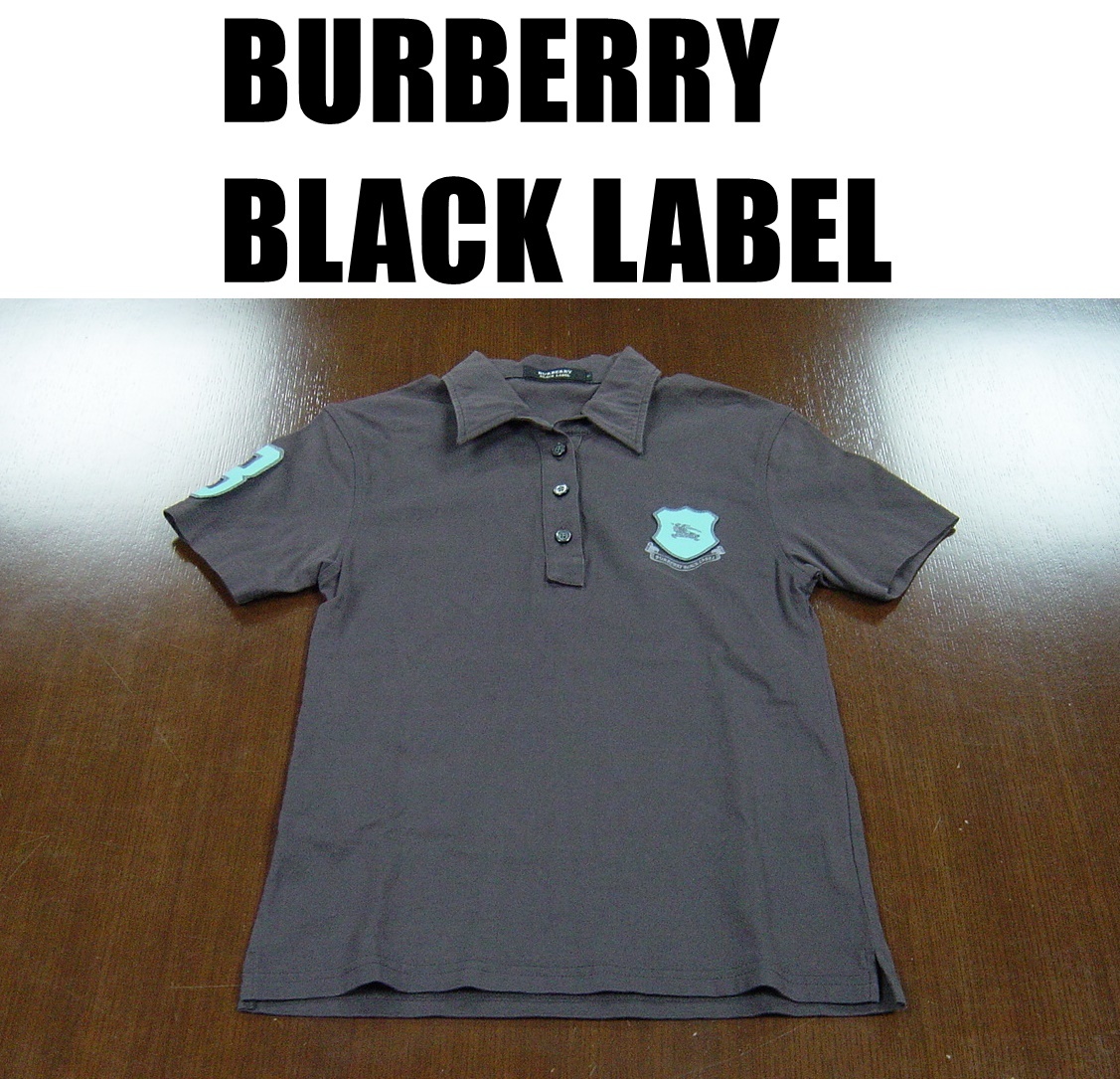 バーバリーブラックレーベルポロシャツ/BURBERRY BLACK LABEL 半袖シャツ/サイズ１/レディーズ_画像1