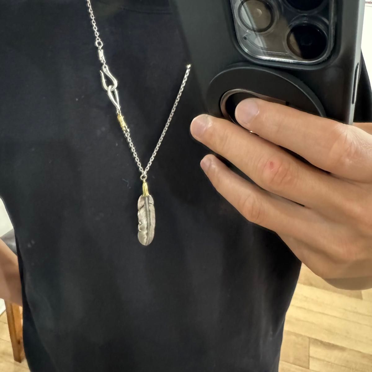 最終値下げ出品 希少 LARRY SMITH ラリースミス 18K SV イーグル フェザー ネックレス セット