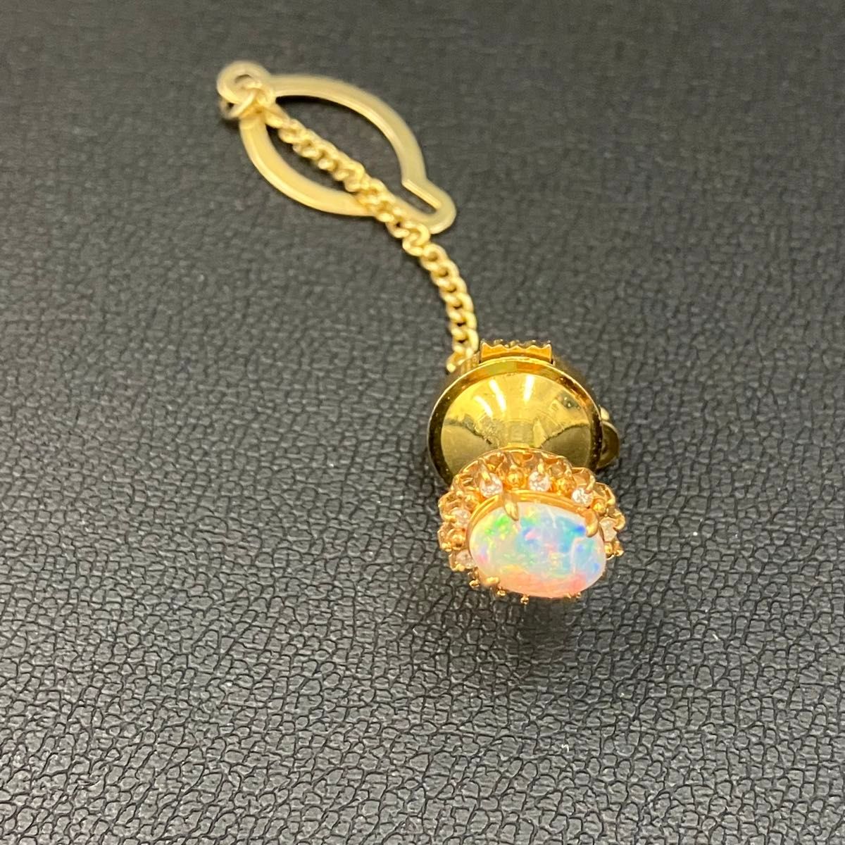 K18刻印あり】金製 オパール タイタック ネクタイピン K18刻印あり】金製 オパール タイタック ネクタイピン