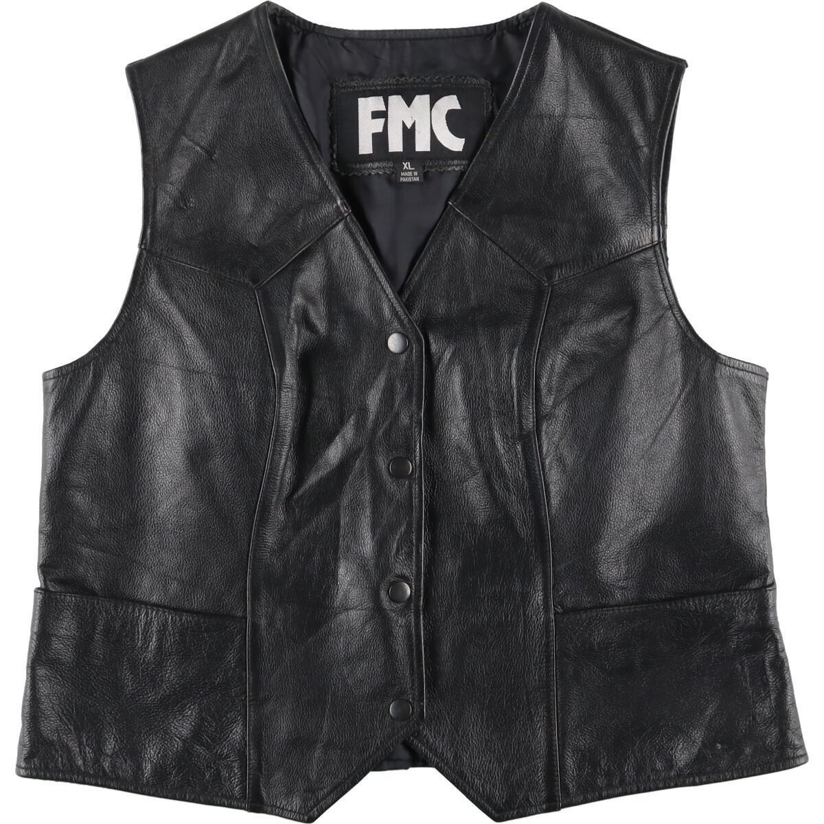 古着 FMC 本革レザーベスト レディースXL /eaa315905 【SS2406】