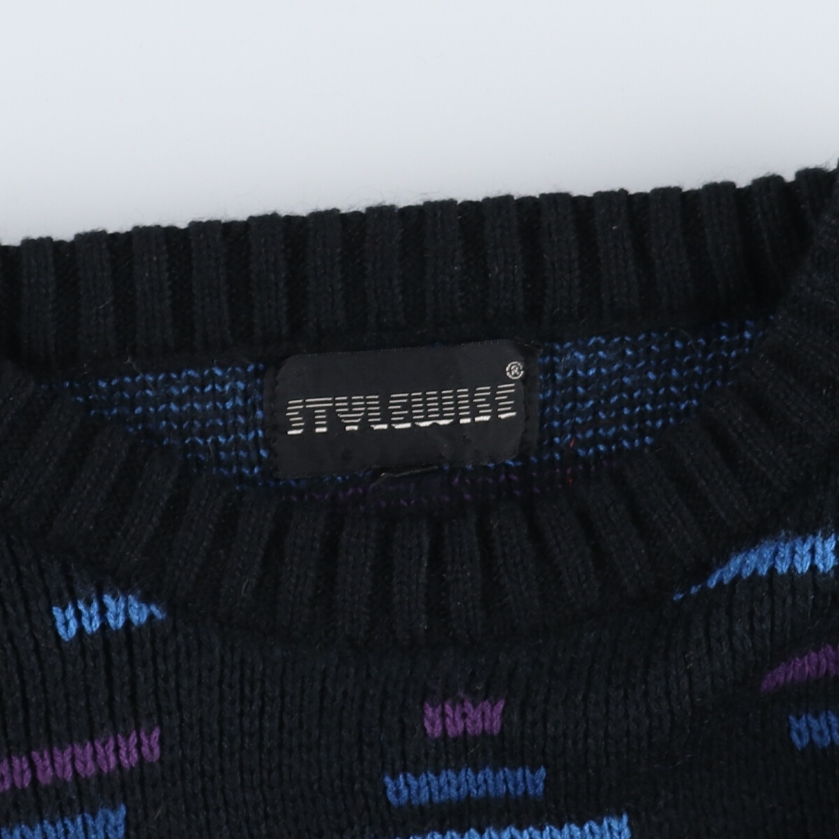  б/у одежда STYLEWISS общий рисунок вязаный свитер мужской XL /eaa335909 [SS2406]