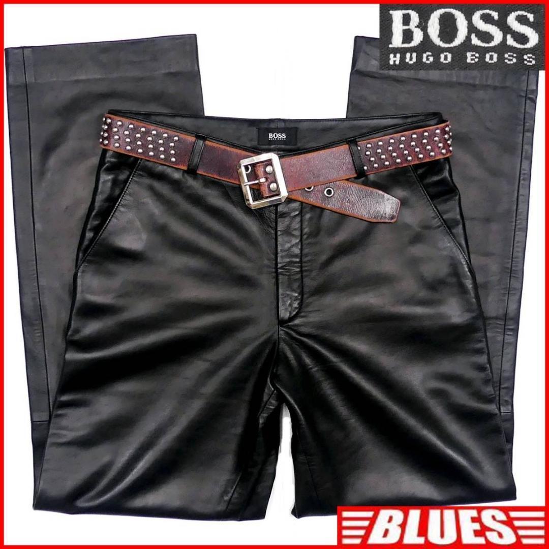 即決 HUGO BOSS W32位 レザーパンツ ヒューゴボス メンズ 46 黒 即決 HUGO BOSS W32位 レザーパンツ ヒューゴボス メンズ 46 黒