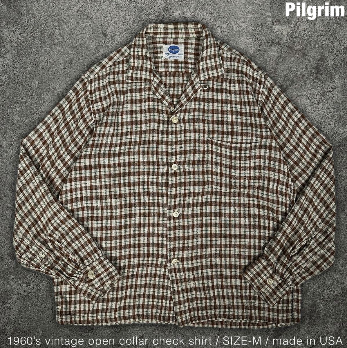 PILGRIM】ヴィンテージ レーヨンギャバジン オープンカラー PILGRIM】ヴィンテージ レーヨンギャバジン オープンカラー