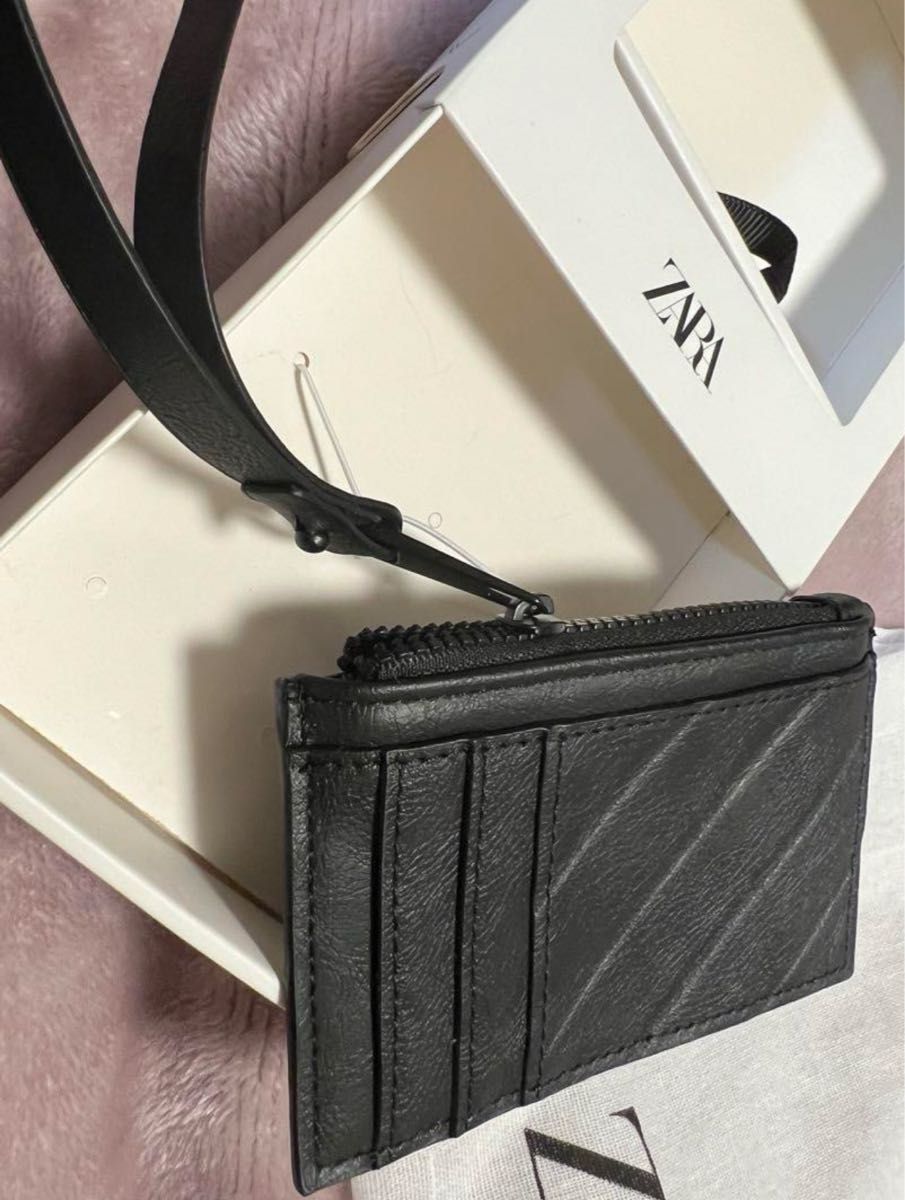 ブラック コインケース ミニ財布 カードケース ZARA ザラ 未使用 ブラック コインケース ミニ財布 カードケース ZARA ザラ 未使用