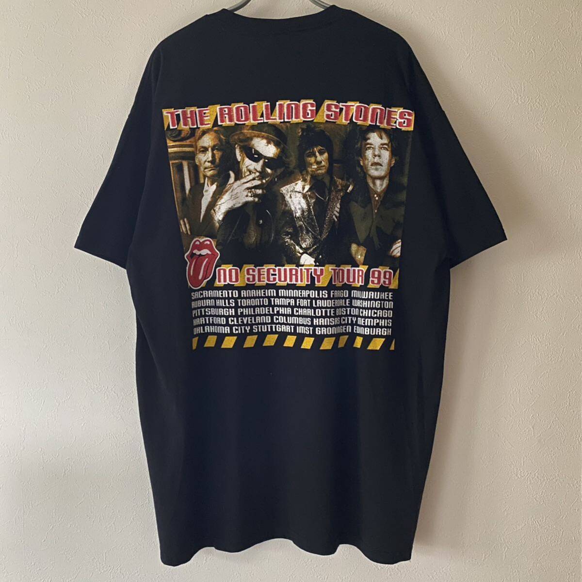 古着 90s The Rolling Stones No Security Tour Tee XL Black 古着 90s The Rolling Stones No Security Tour Tee XL Black