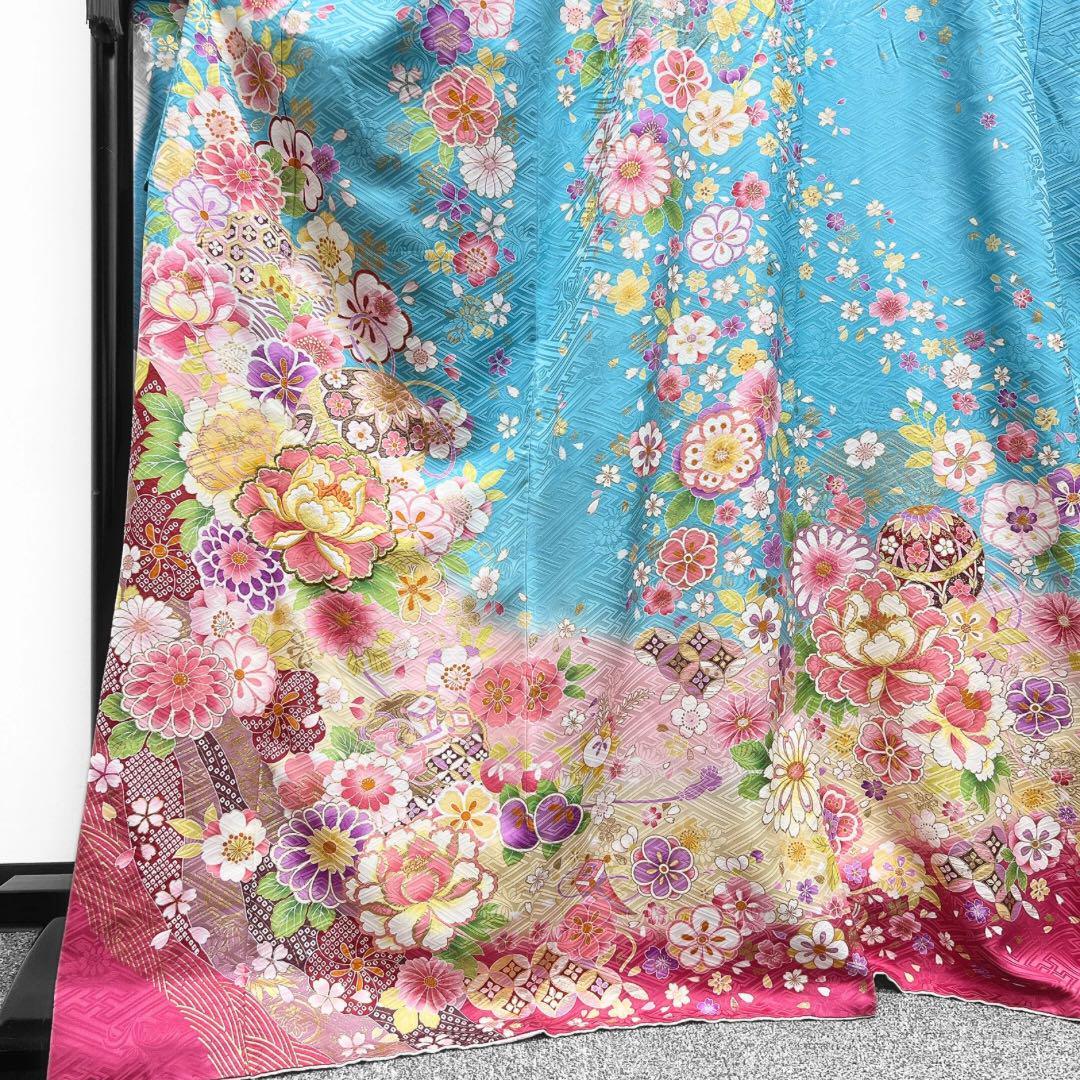 総絞り 刺繍 桜花 梅花 熨斗 振袖 晴れの日 成人式 卒業式 着物 総絞り 刺繍 桜花 梅花 熨斗 振袖 晴れの日 成人式 卒業式 着物