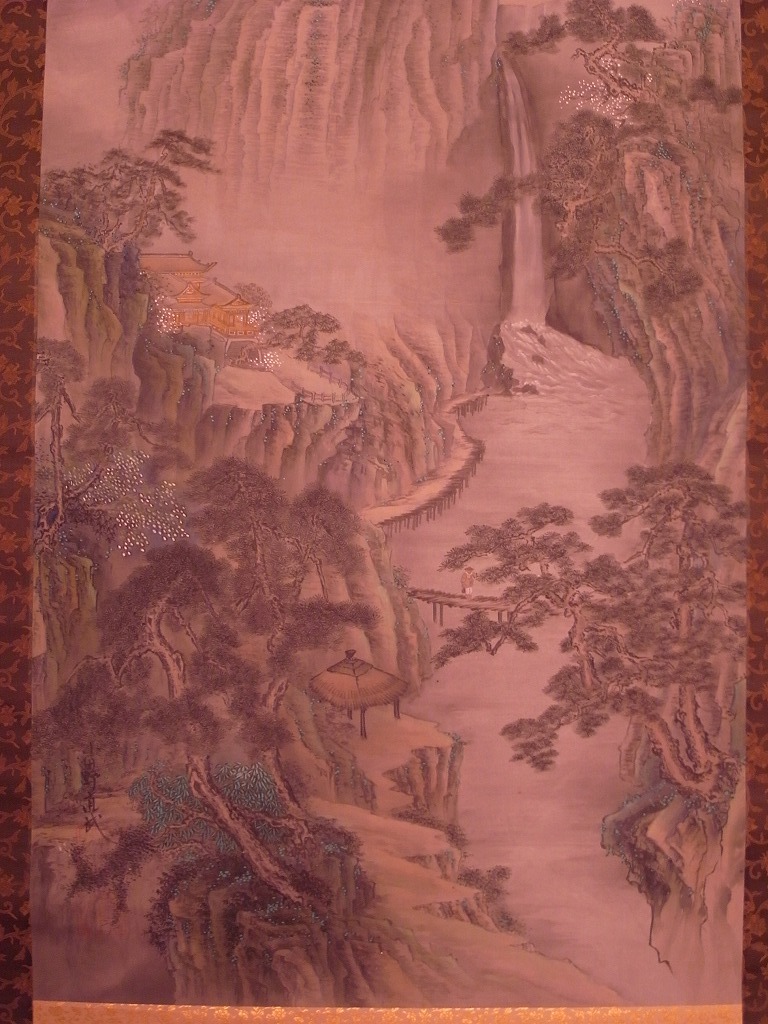 小田野直武『山水図(蓬莱山)』大幅 掛軸〔絹本肉筆真作 小田野直武『山水図(蓬莱山)』大幅 掛軸〔絹本肉筆真作