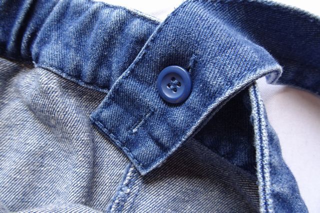 INGNI/イング/ジャンパースカート/ノースリーブワンピース/デニム素材/タイトミディ丈/前タックボタン/インディゴブルー/Mサイズ(6/3R6)_画像6