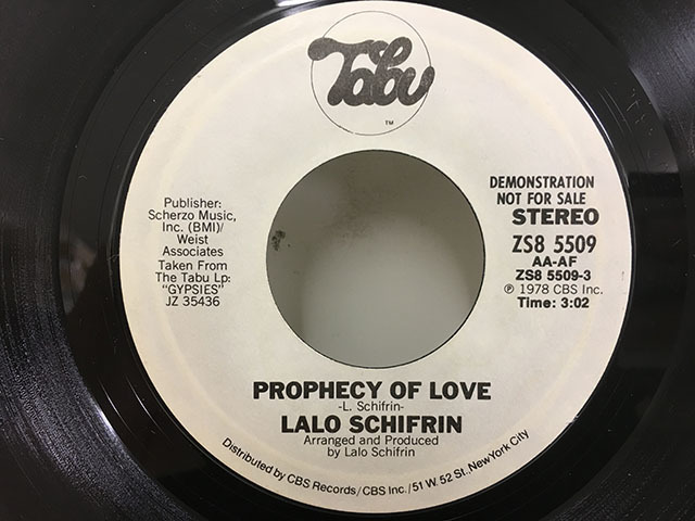 ★即決 Lalo Schifrin / Prophecy of Love - Moonlight Gypsies 45/7 Aor Mellow_画像1