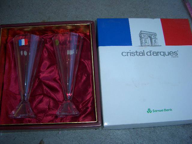【1000円～】cristal darques クリスタルダルク　フランス　ペアグラス　シャンパングラス　ワイングラス/157_画像1