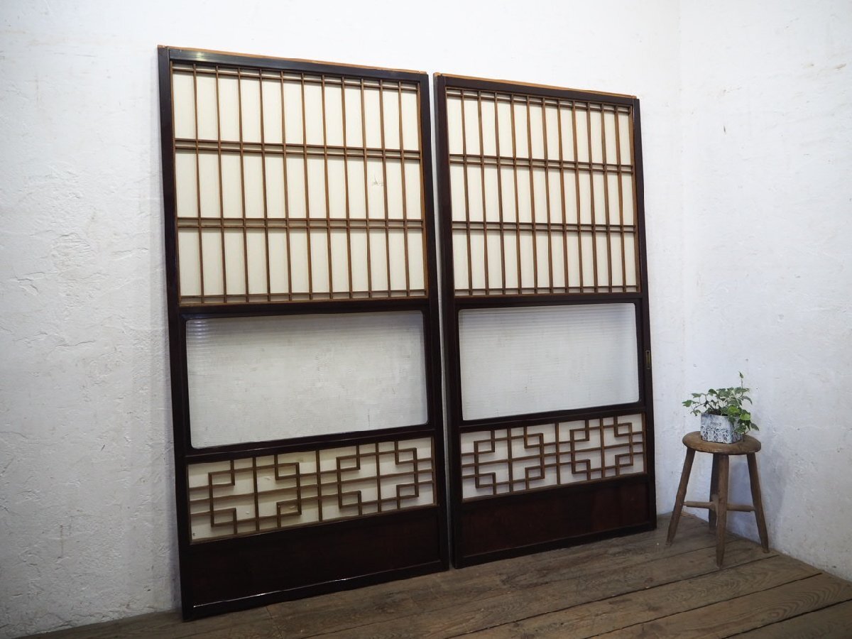 タQ0877◇【H176cm×W89,5cm】×2枚◇モールガラス入り◇組 タQ0877◇【H176cm×W89,5cm】×2枚◇モールガラス入り◇組