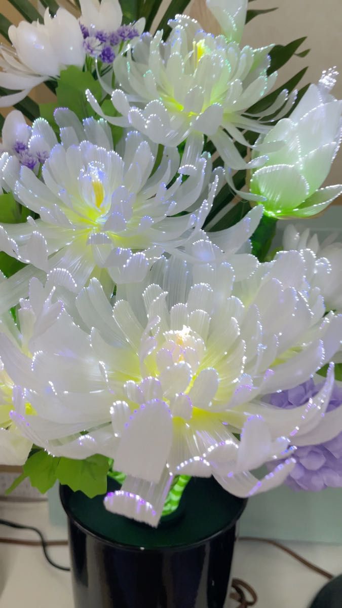 新品 最安値!インテリアライト ルミナスグランドマム(LED)電気式 高さ58cm 造花 花 お盆提灯