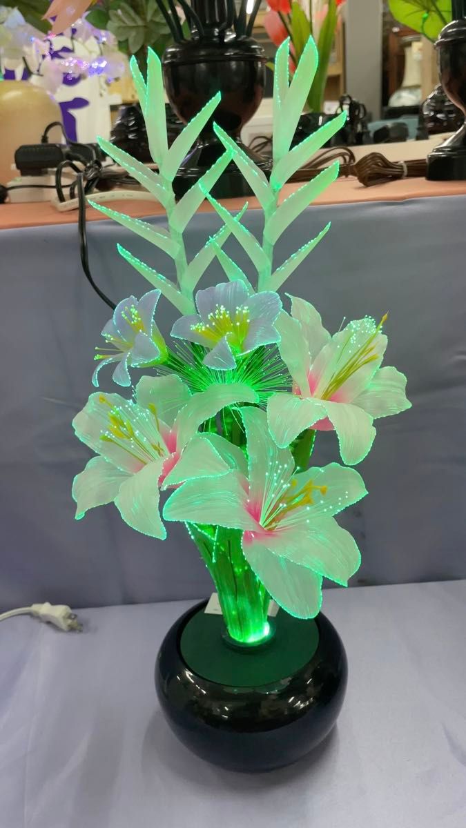 新品未使用 在庫あり インテリアフラワー ルミナス グラジオラス LED(電気式)高さ50cm 仏花