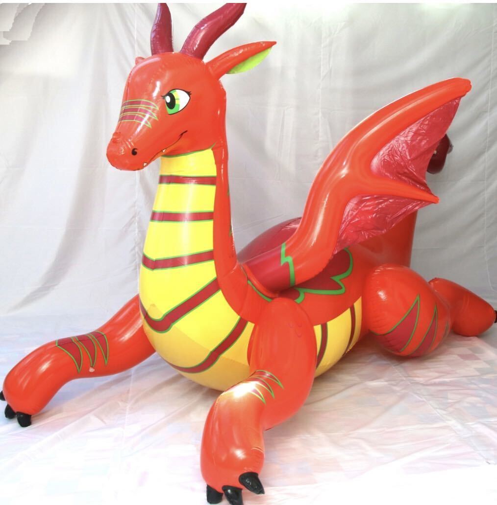 ドラゴン レッド ツヤあり フロート 空気ビニール風船 浮き輪 ドラゴン レッド ツヤあり フロート 空気ビニール風船 浮き輪