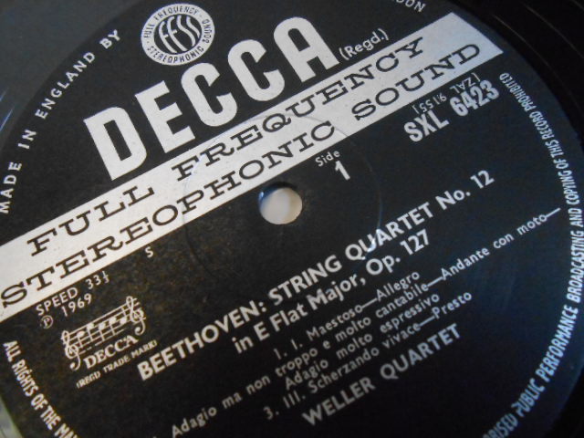 英DECCA SXL-6423 オリジナル盤 ウェラー四重奏団 ベートーヴェン SQ第12番 ハイドン SQ第83番 WELLER_画像2