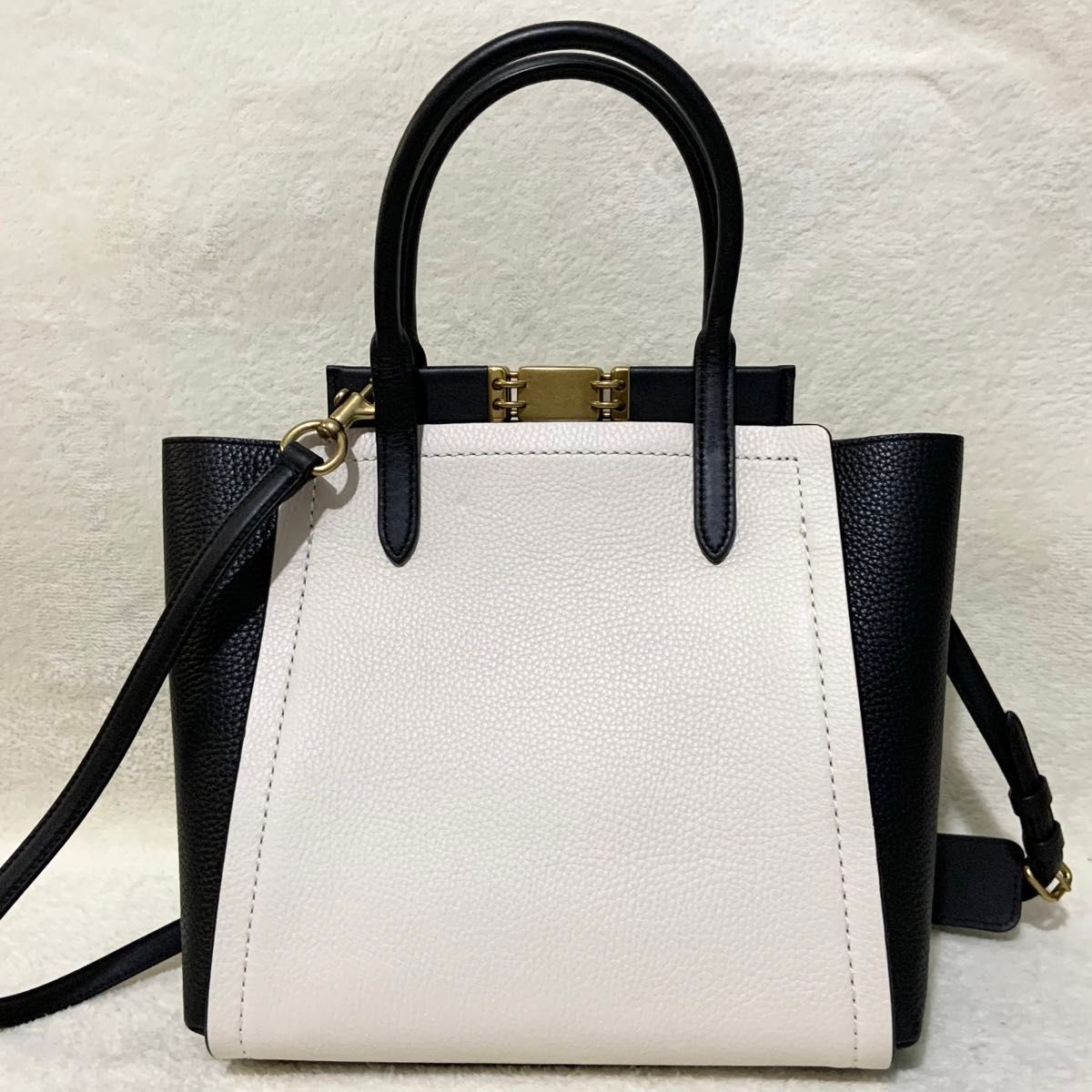 美品】COACH コーチ トループ 2way バッグ バイカラー 78484 黒 美品】COACH コーチ トループ 2way バッグ バイカラー 78484 黒