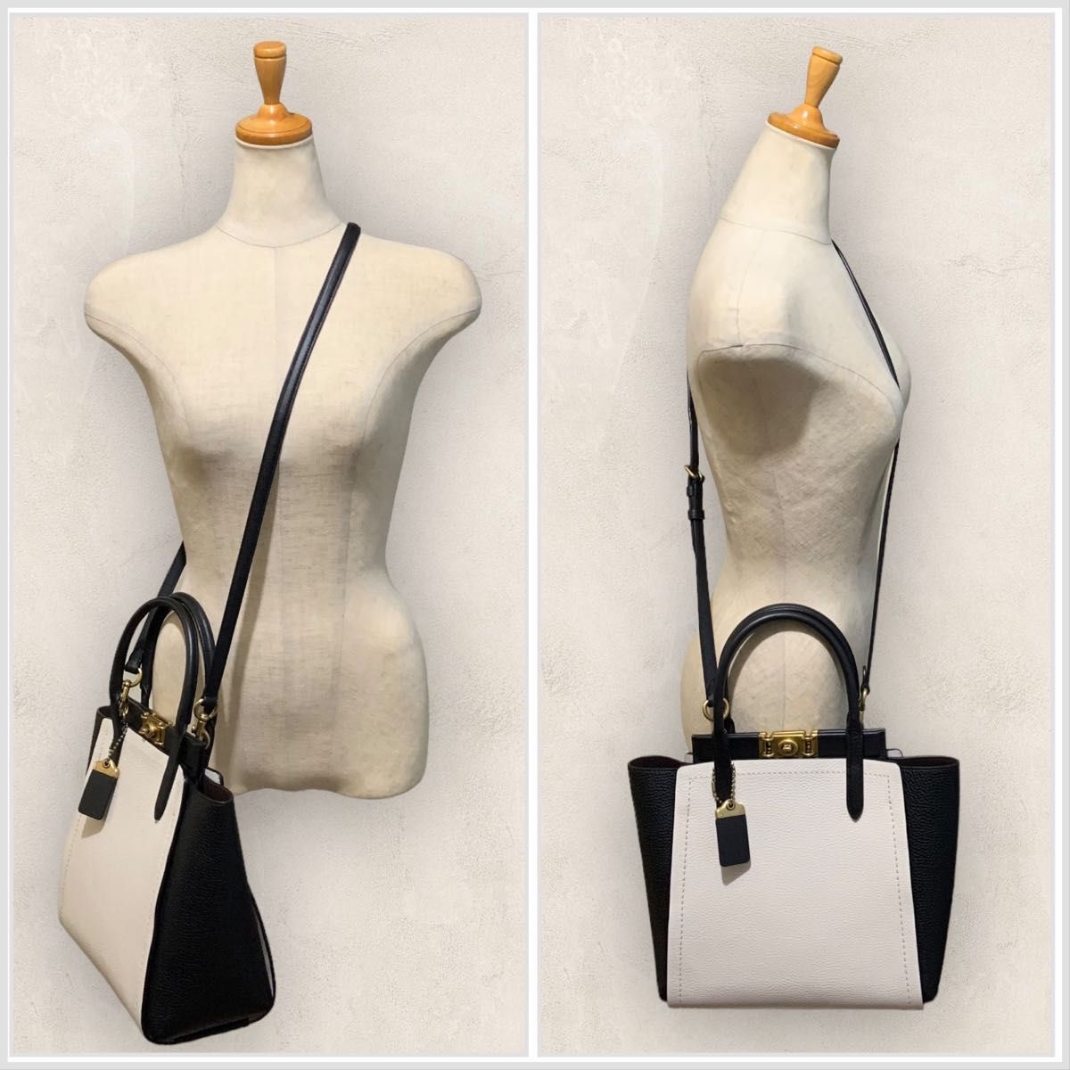 美品】COACH コーチ トループ 2way バッグ バイカラー 78484 黒 美品】COACH コーチ トループ 2way バッグ バイカラー 78484 黒